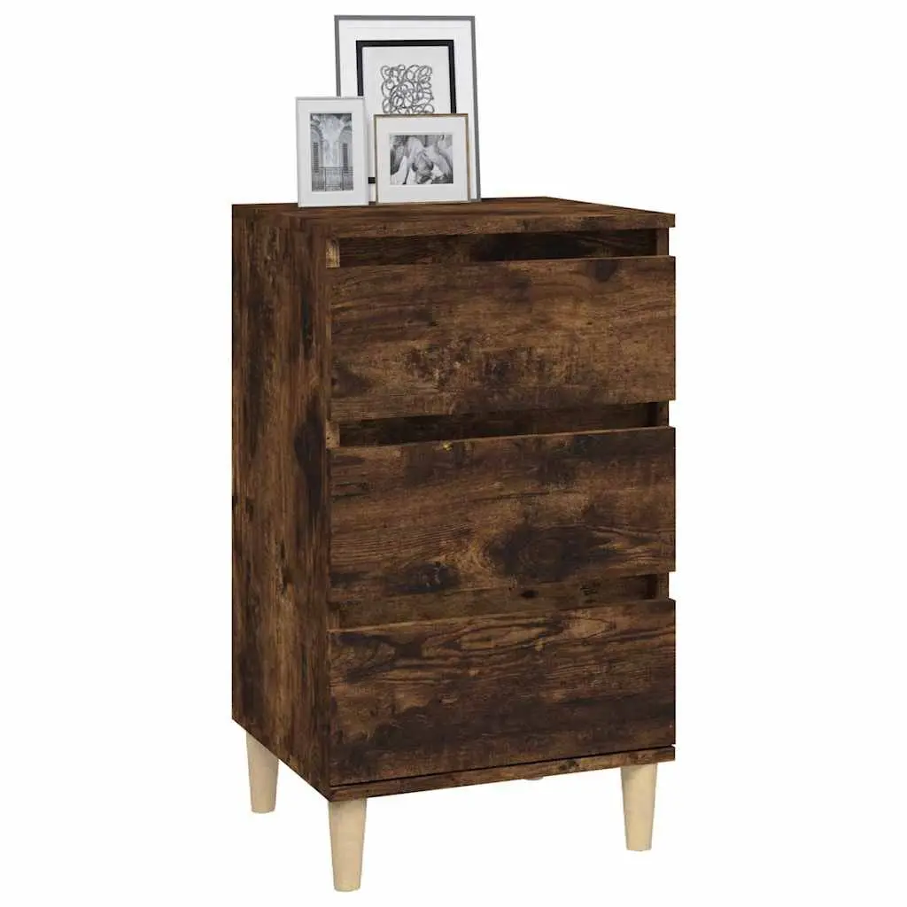 Bedside Cabinet 3 Drawer Storage 40x35x70cm Brown