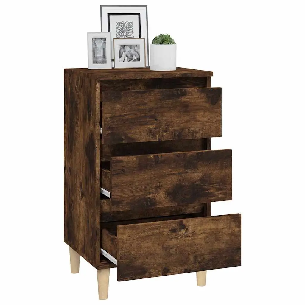 Bedside Cabinet 3 Drawer Storage 40x35x70cm Brown