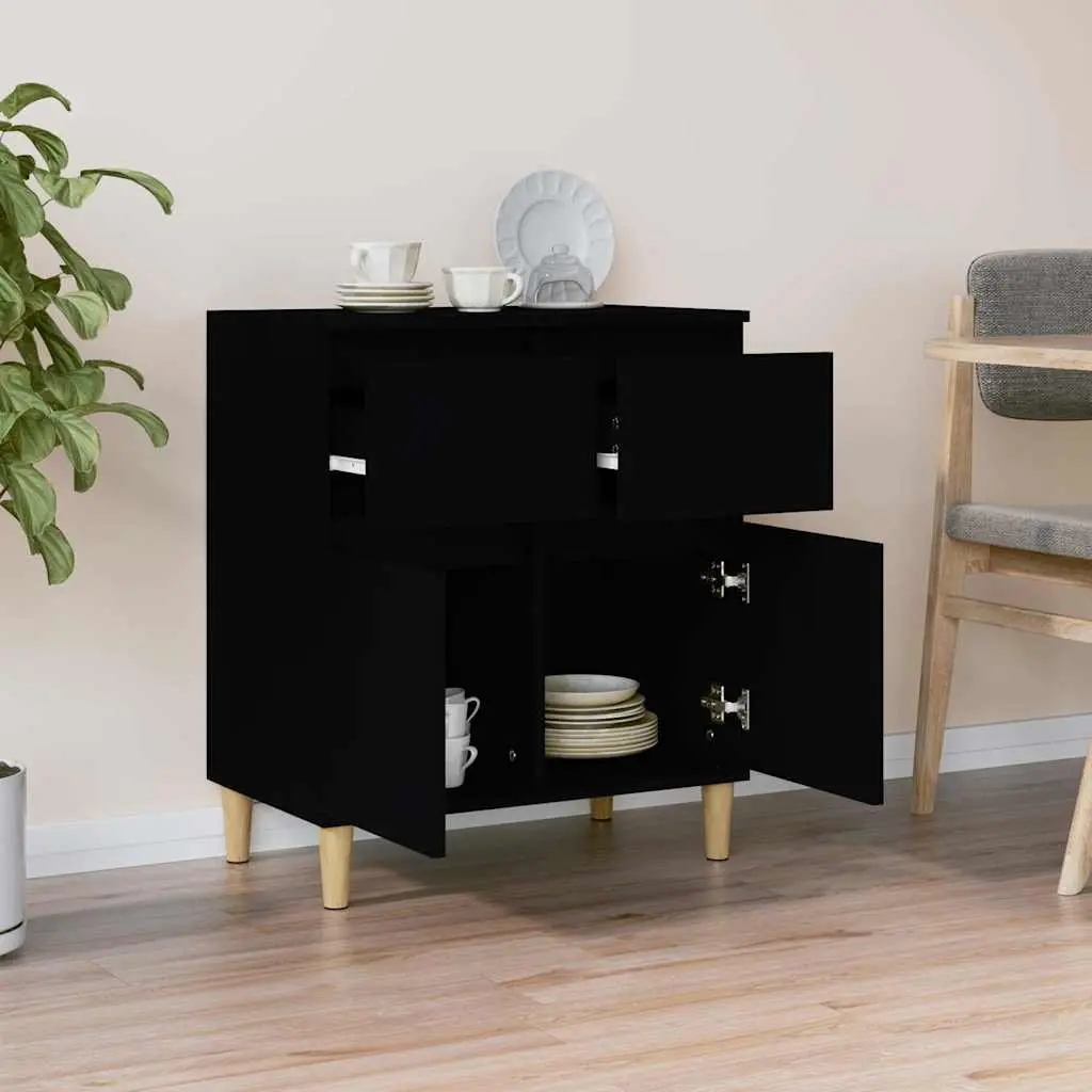 Black Sideboard with Ample Storage Space