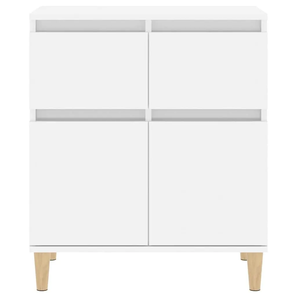 Sideboard Storage Cabinet High Gloss White 60x35x70cm with Drawers and Compartments