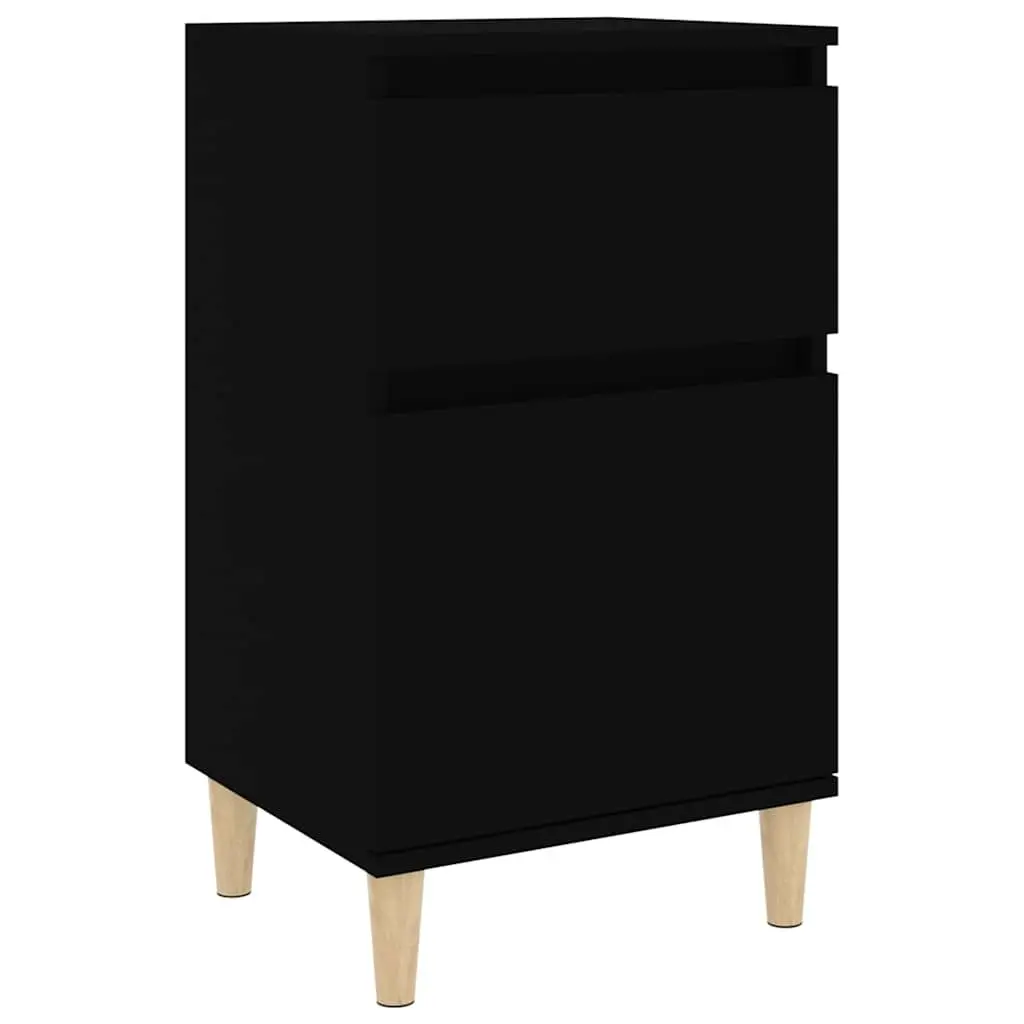 Bedside Cabinet Storage Organizer 40x35x70cm Black