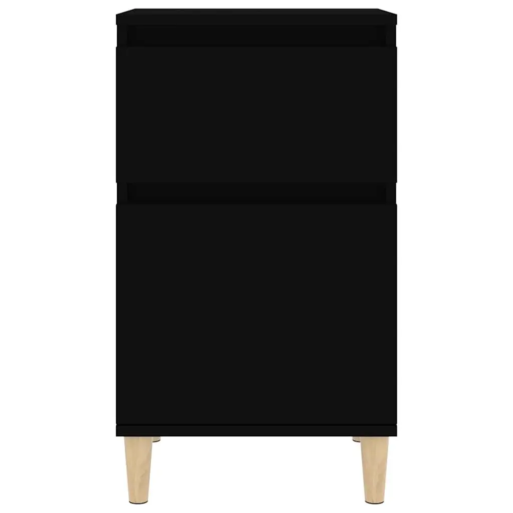 Bedside Cabinet Storage Organizer 40x35x70cm Black