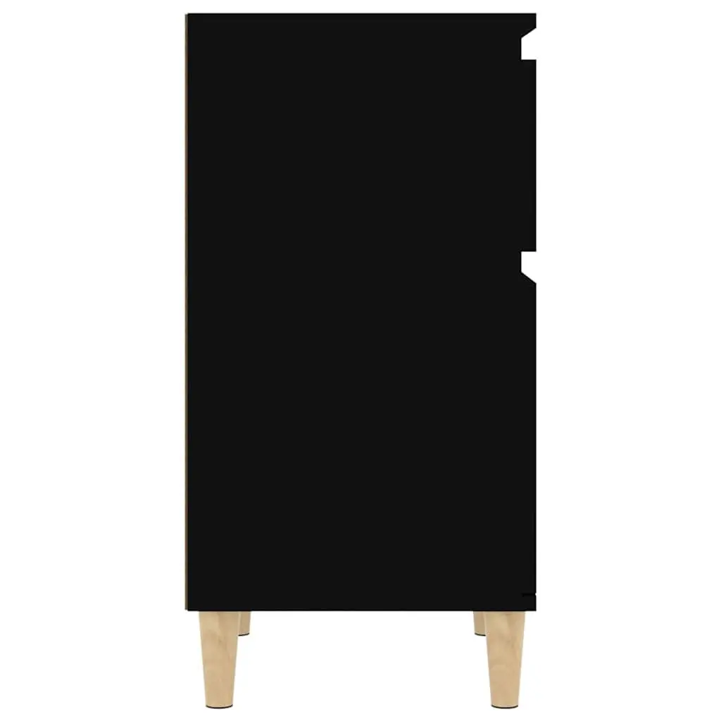 Bedside Cabinet Storage Organizer 40x35x70cm Black