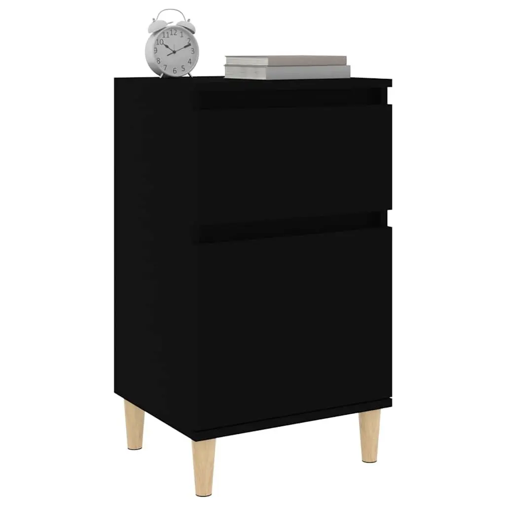 Bedside Cabinet Storage Organizer 40x35x70cm Black