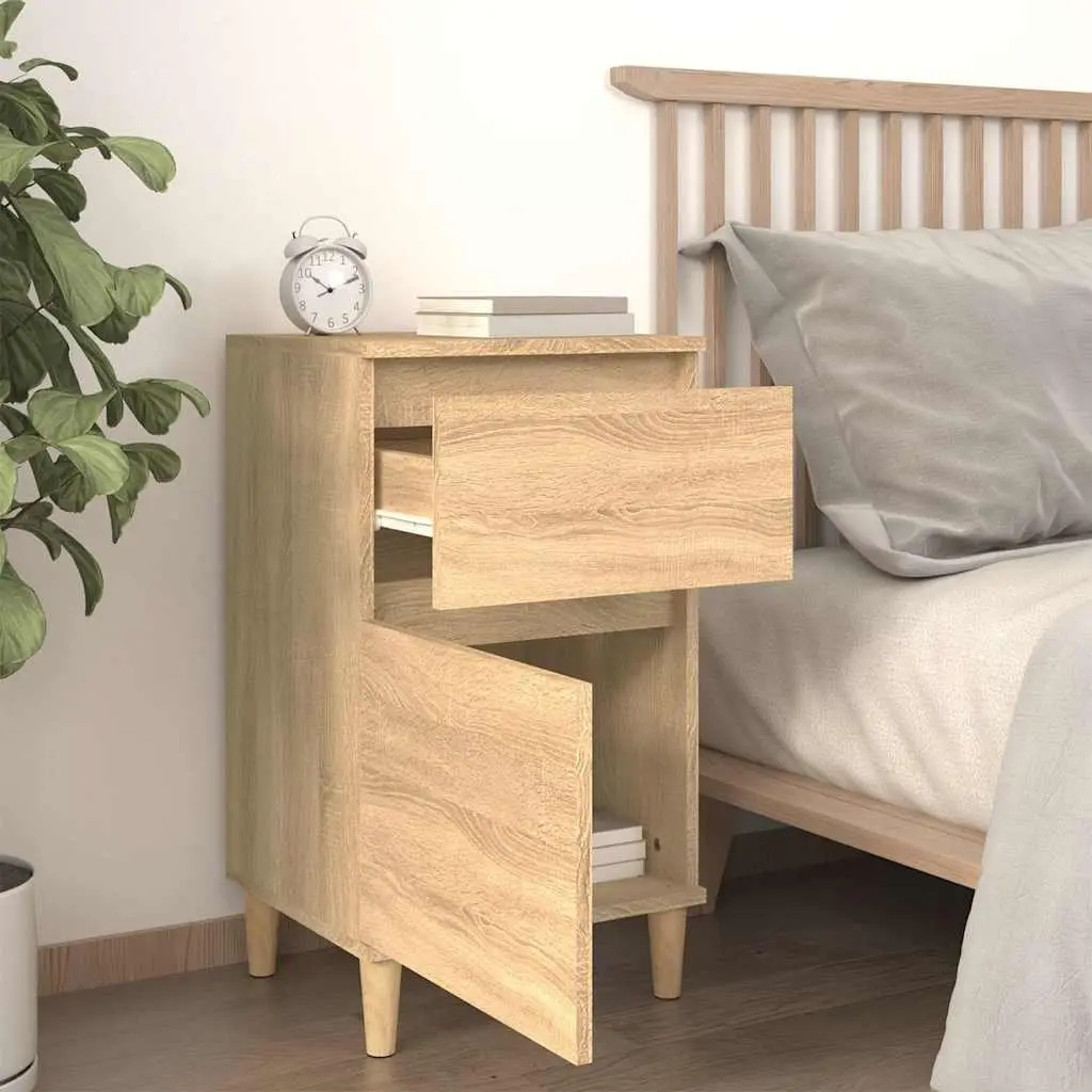 Bedside Table Cabinet Storage Nightstand 40 x 35 x 70 cm Brown