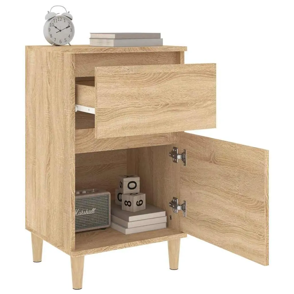 Bedside Table Cabinet Storage Nightstand 40 x 35 x 70 cm Brown