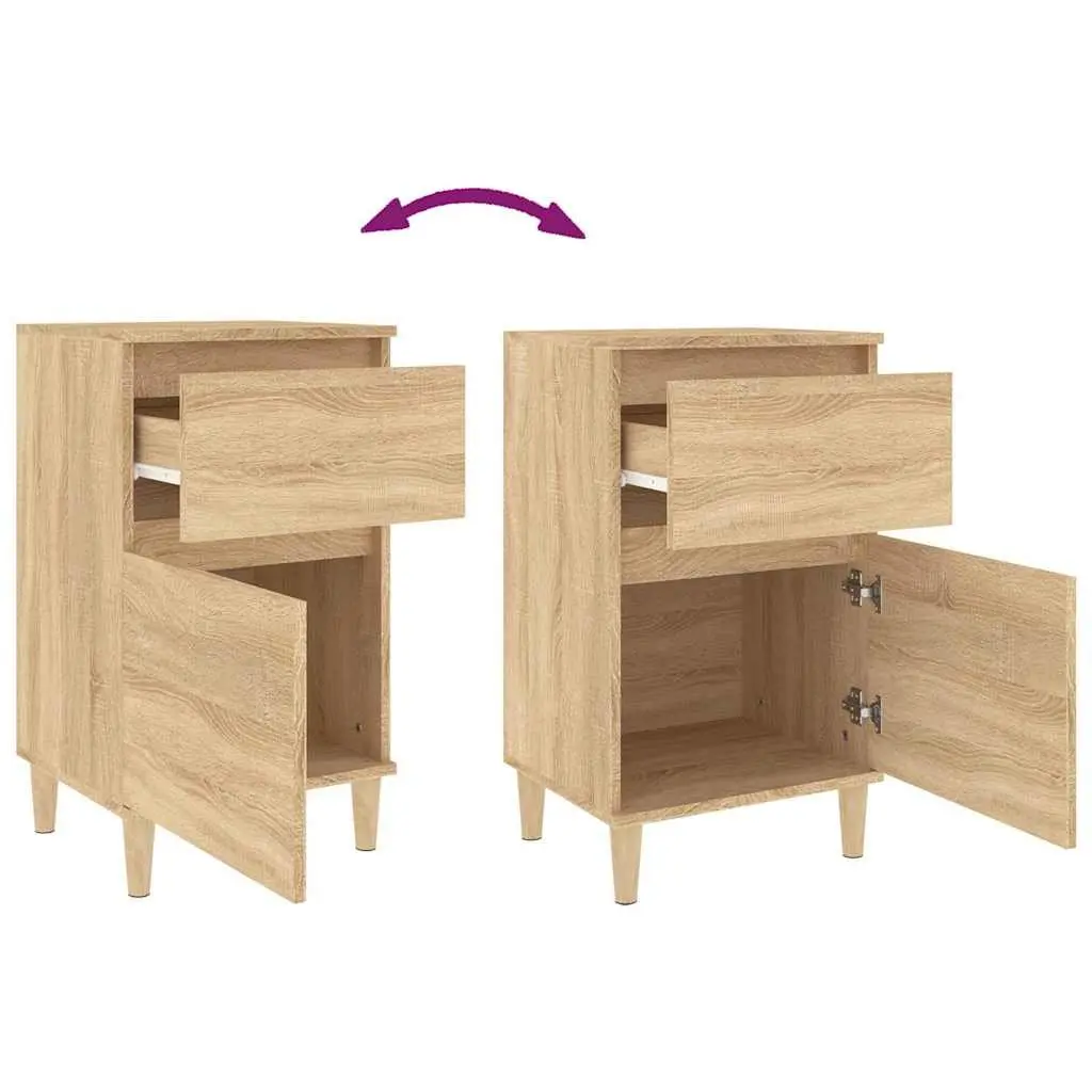 Bedside Table Cabinet Storage Nightstand 40 x 35 x 70 cm Brown