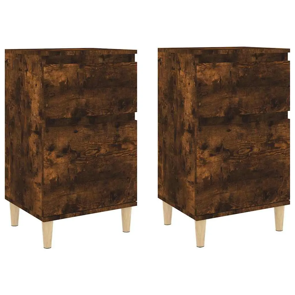 Bedside Cabinets 2 pcs Brown Storage Nightstand Organiser 40x35x70 cm