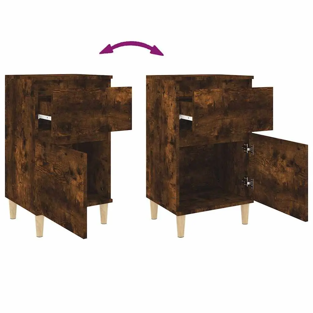 Bedside Cabinets 2 pcs Brown Storage Nightstand Organiser 40x35x70 cm