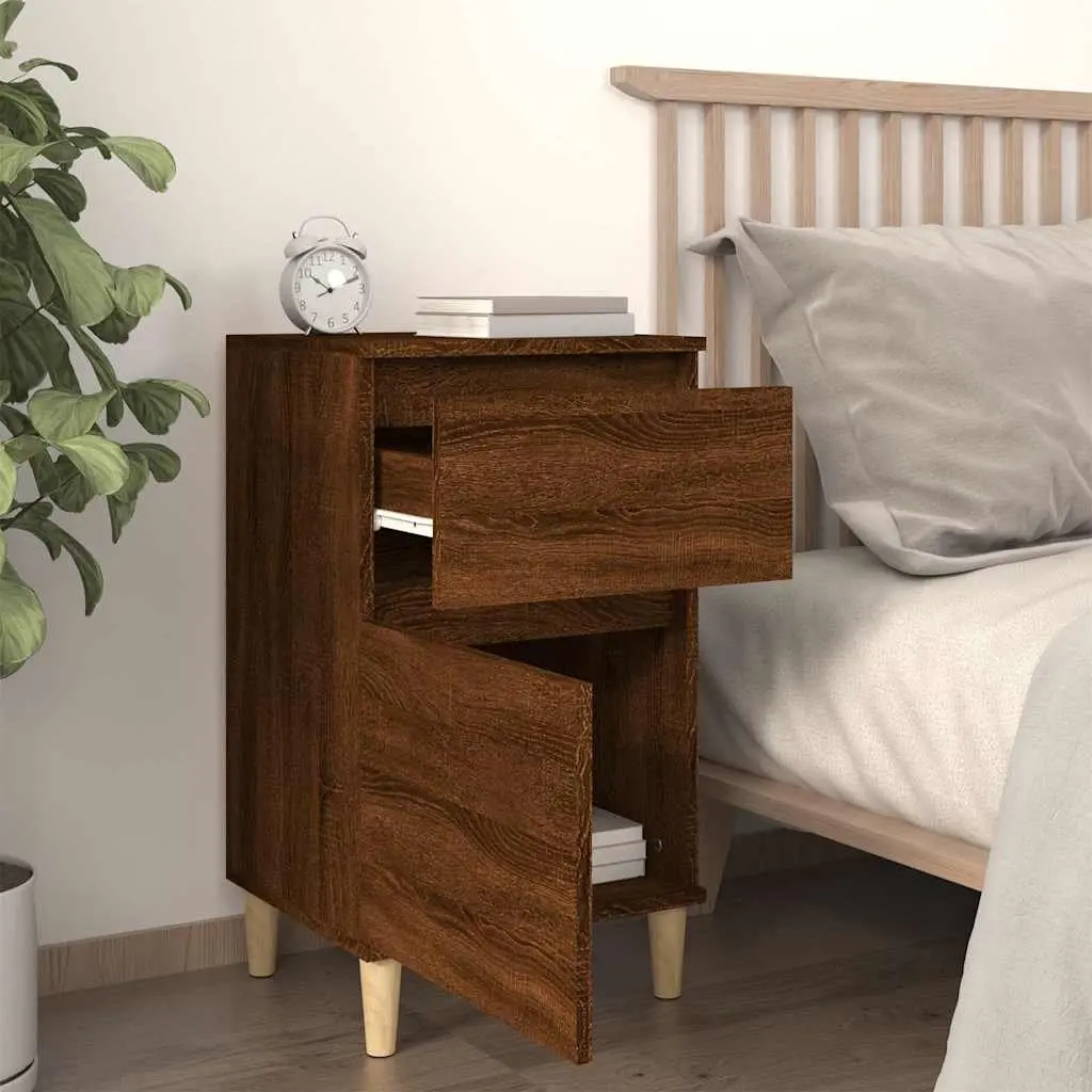 Bedside Cabinet Storage Nightstand Table 40x35x70cm Brown Oak Furniture