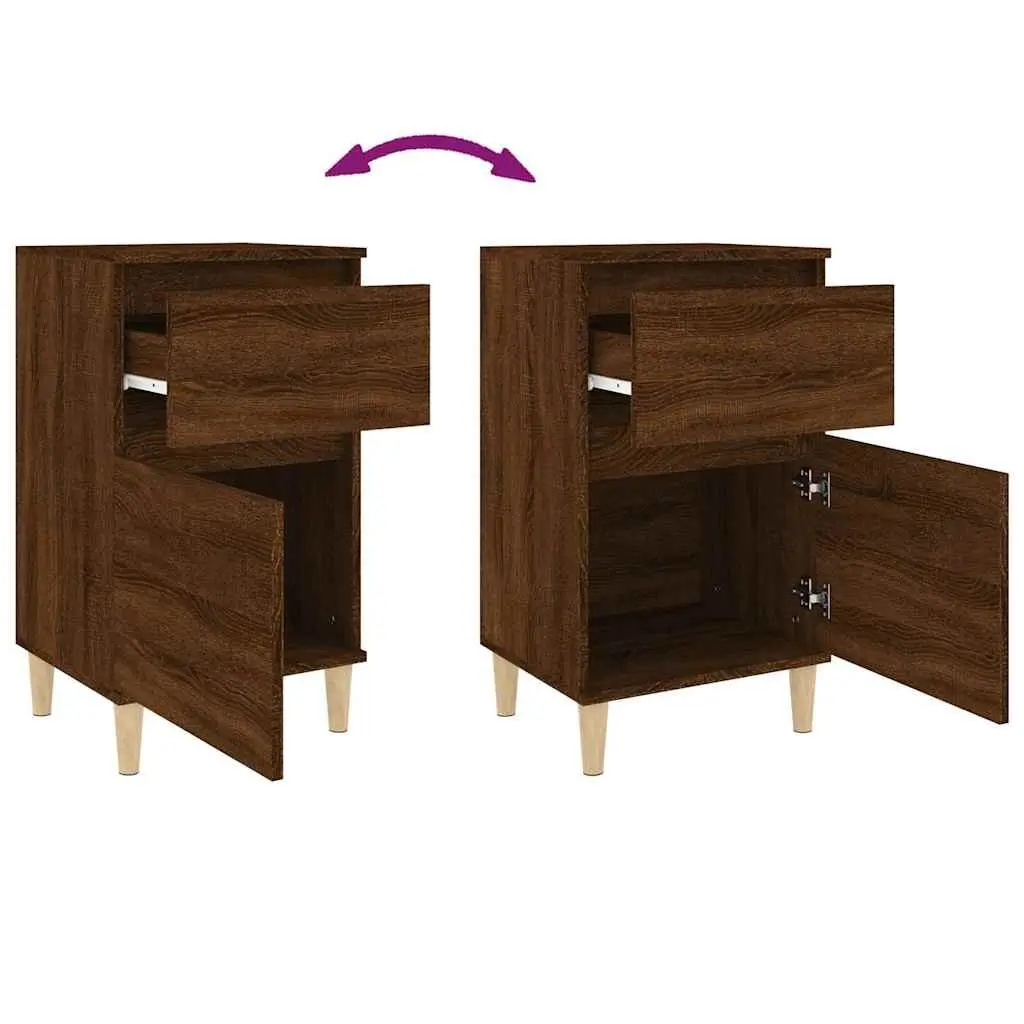 Bedside Cabinet Storage Nightstand Table 40x35x70cm Brown Oak Furniture