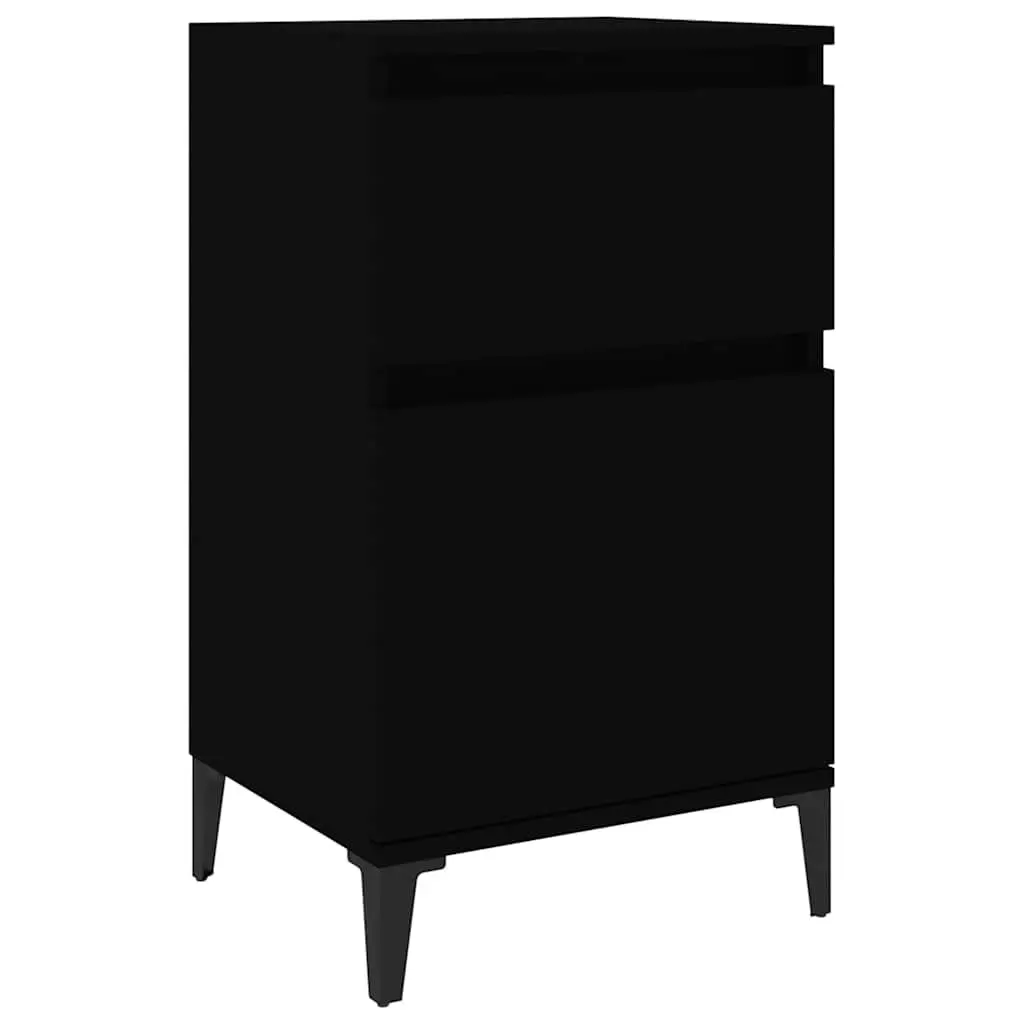 Bedside Cabinet Storage Organiser 40x35x70cm Black