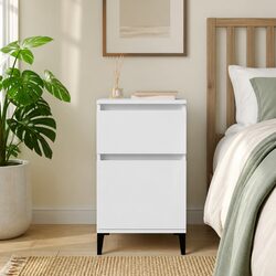Bedside Cabinet White High Gloss Nightstand Storage Table Bedroom Furniture