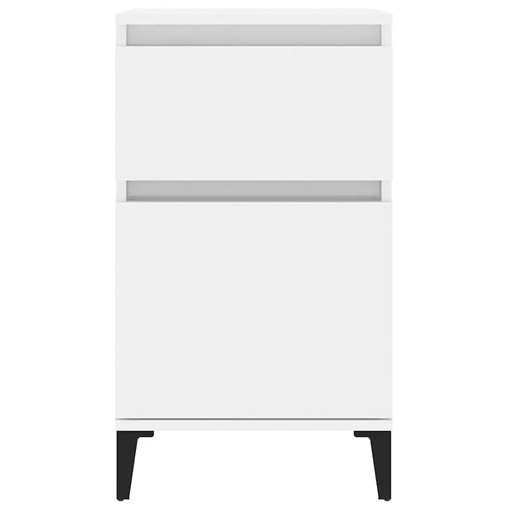 Bedside Table Storage Cabinet White High Gloss 40 x 35 x 70 cm