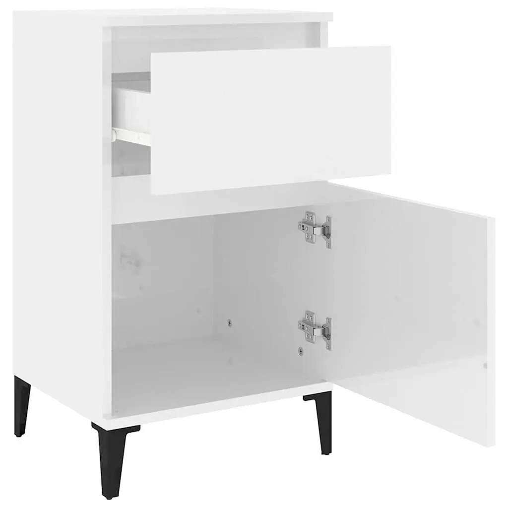 Bedside Cabinets 2 pcs White 40x35x70 cm Storage Nightstand Furniture