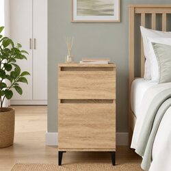 Warm and Reliable Brown Bedside Cabinet
