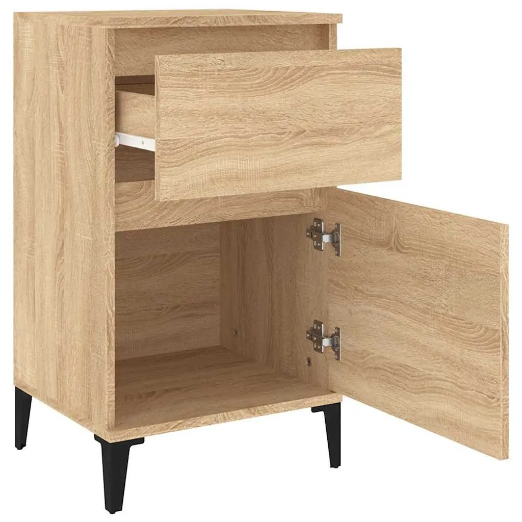 Bedside Table Storage Drawer Brown Bedroom Furniture 40 x 35 x 70 cm