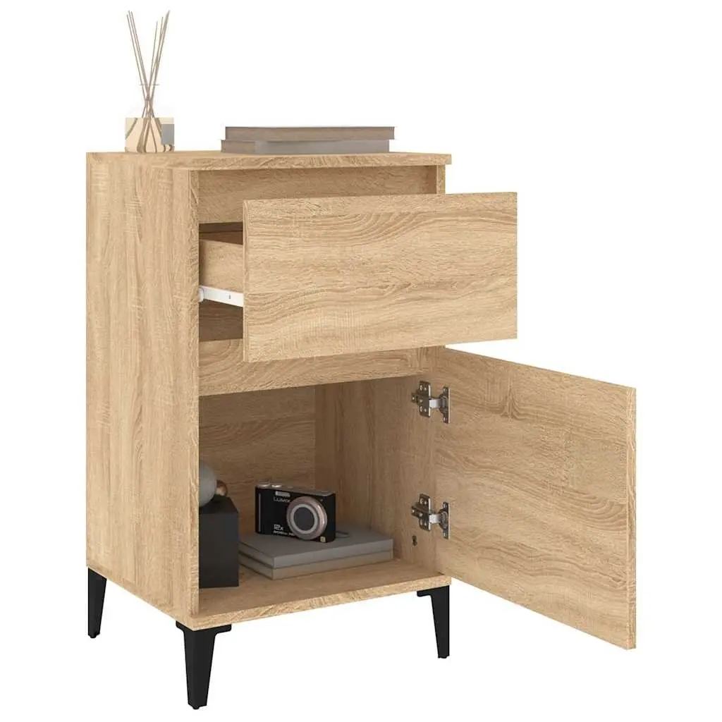 Bedside Table Storage Drawer Brown Bedroom Furniture 40 x 35 x 70 cm