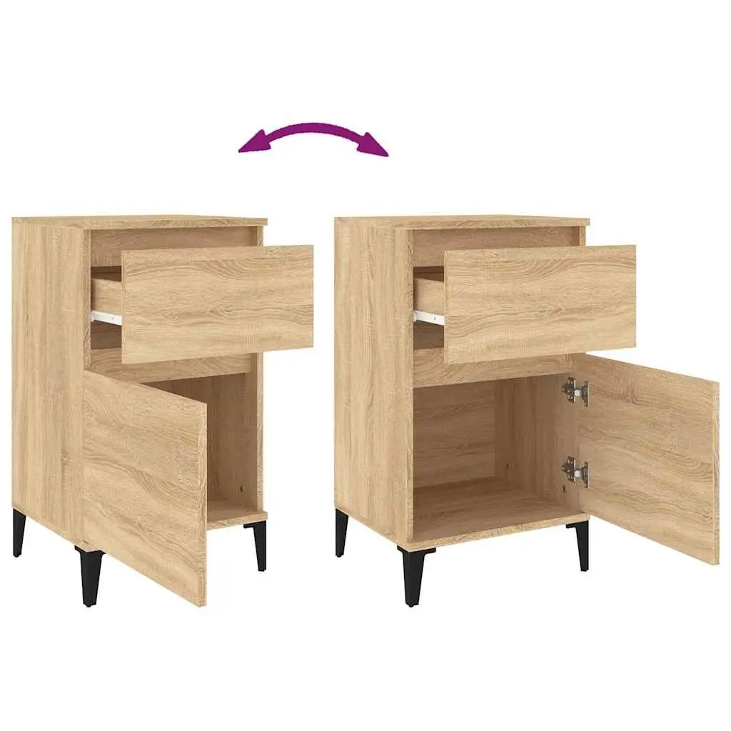 Bedside Table Storage Drawer Brown Bedroom Furniture 40 x 35 x 70 cm
