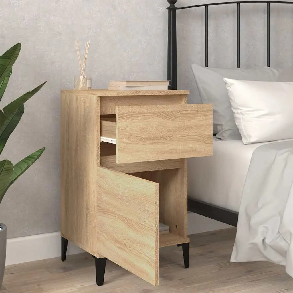 Bedside Cabinets Storage Nightstand 40x35x70 cm Brown Set of 2