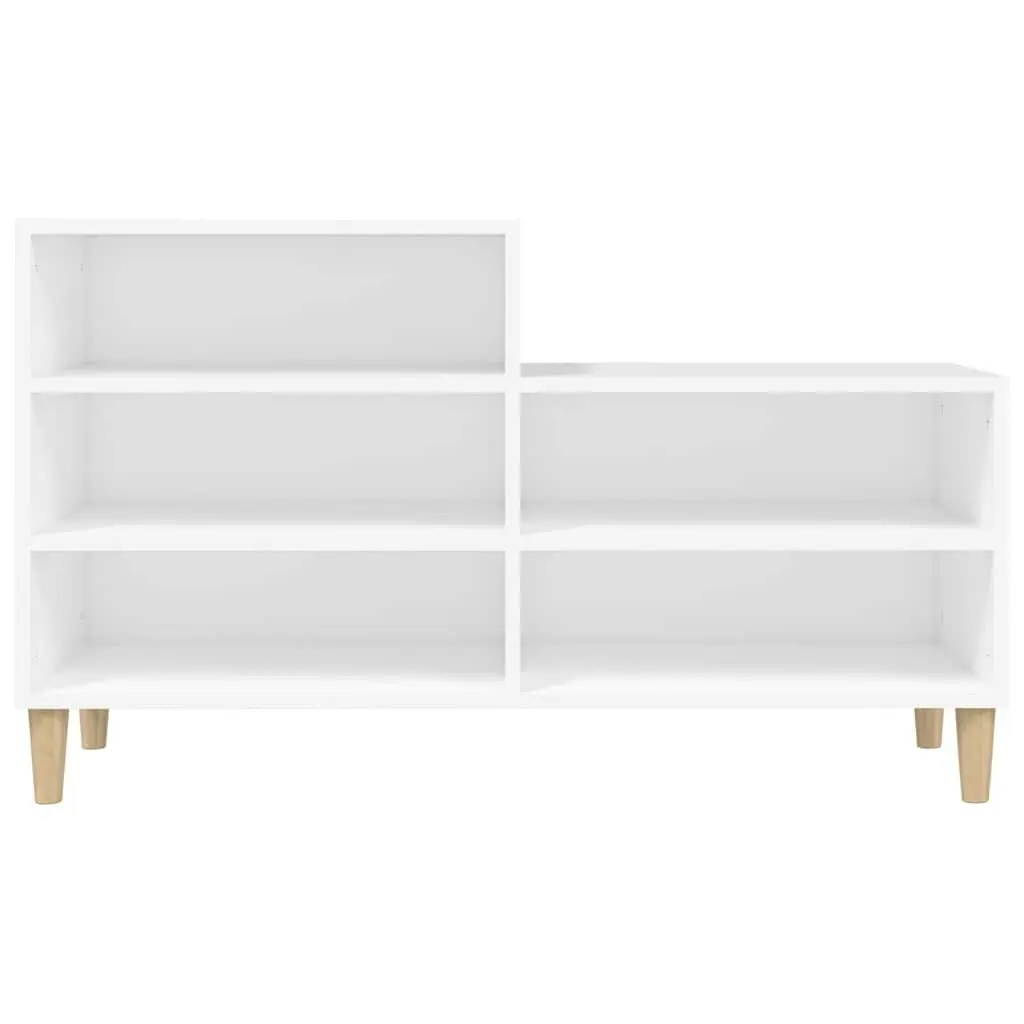 Shoe Cabinet White 102x36x60cm Engineered Wood Storage Organiser 5 Compartments