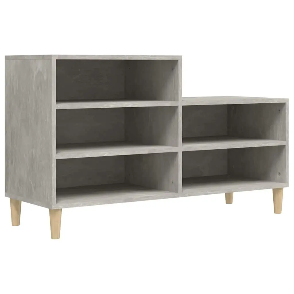 Shoe Cabinet Grey Storage Organiser 5 Compartments Engineered Wood Wooden Legs