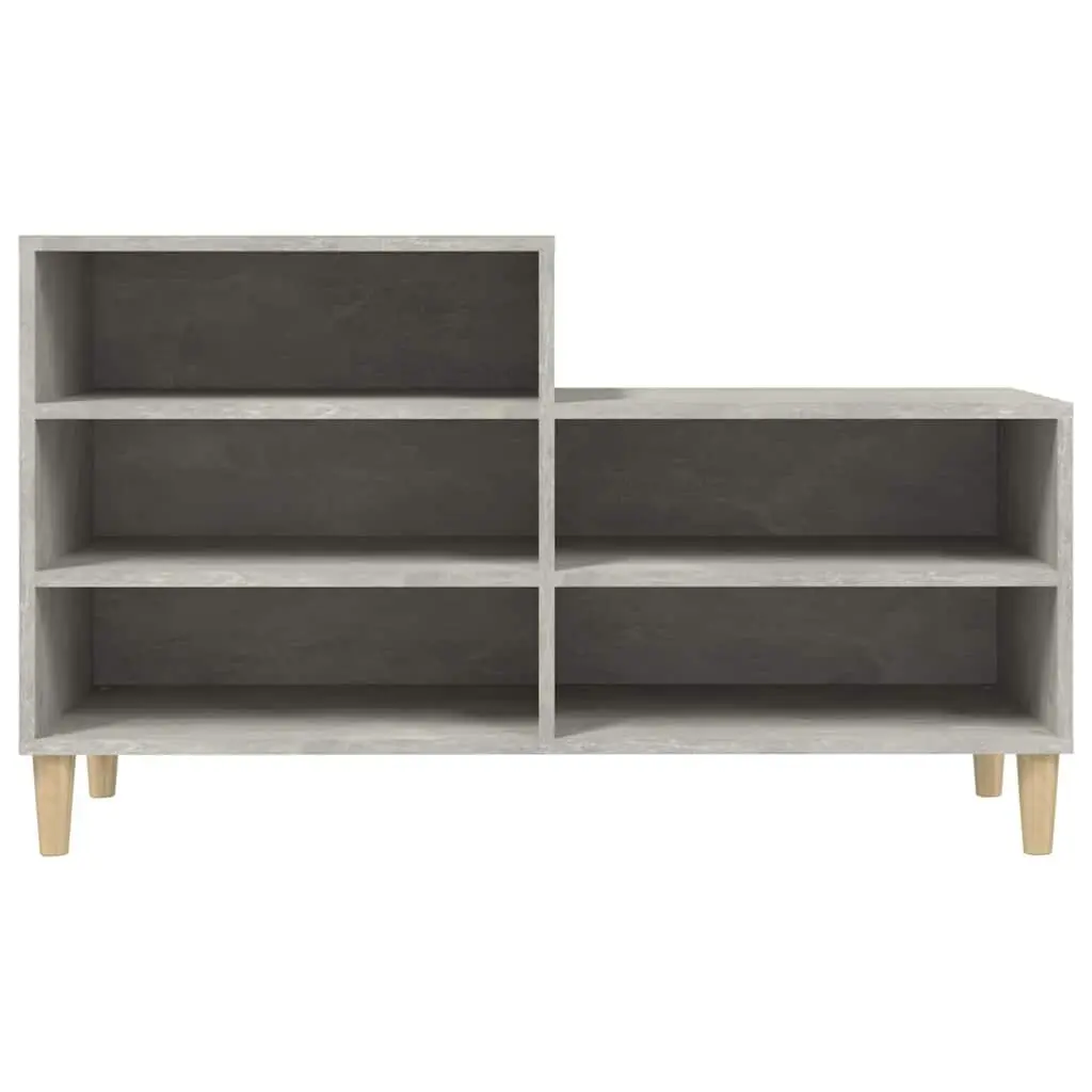 Shoe Cabinet Grey Storage Organiser 5 Compartments Engineered Wood Wooden Legs