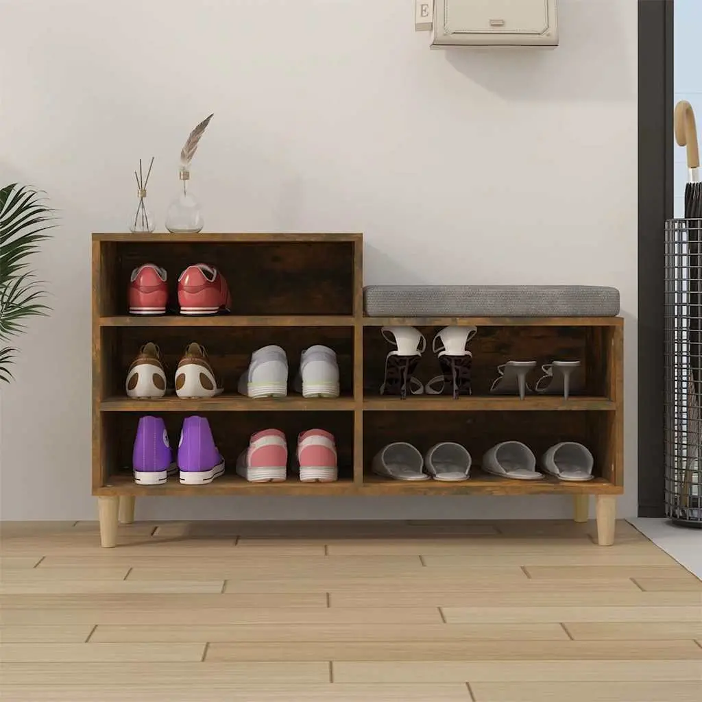 Shoe Cabinet Organiser 5 Compartments Brown Engineered Wood