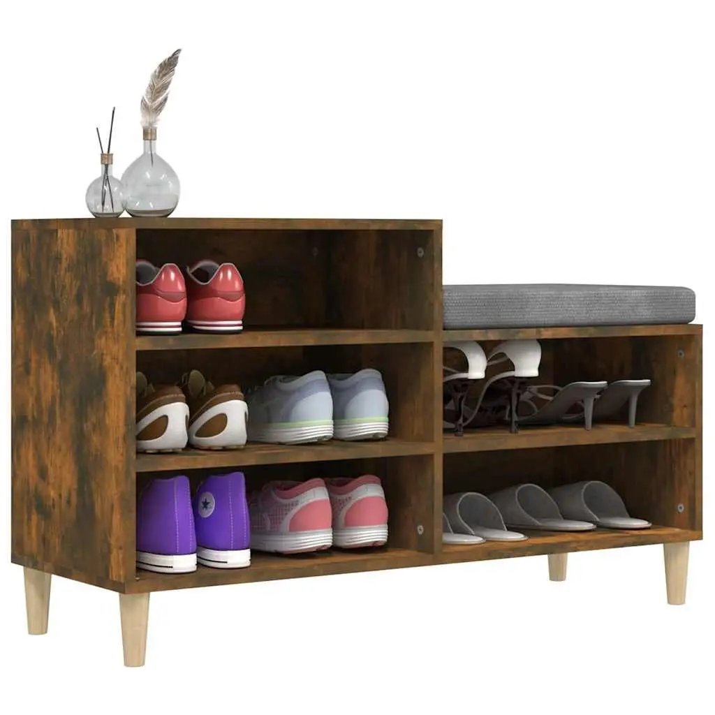 Shoe Cabinet Organiser 5 Compartments Brown Engineered Wood