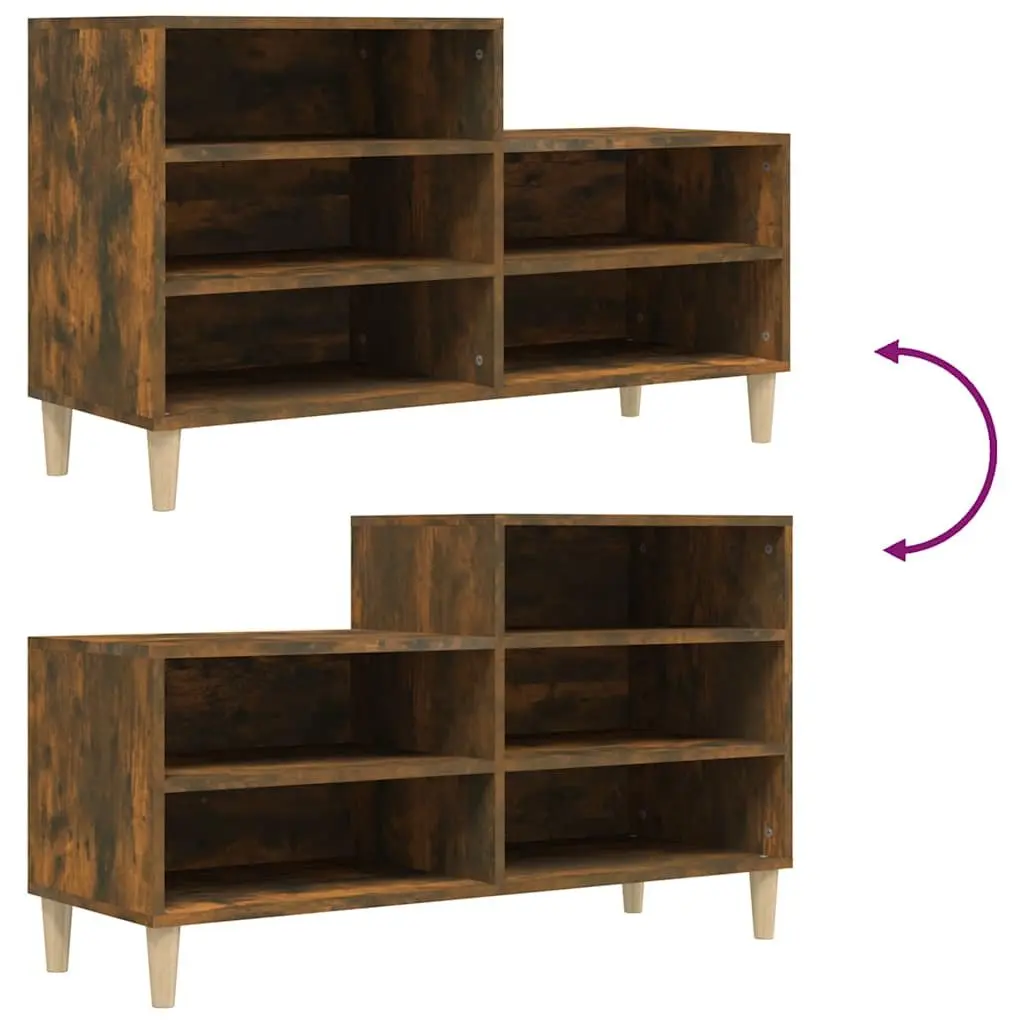 Shoe Cabinet Organiser 5 Compartments Brown Engineered Wood