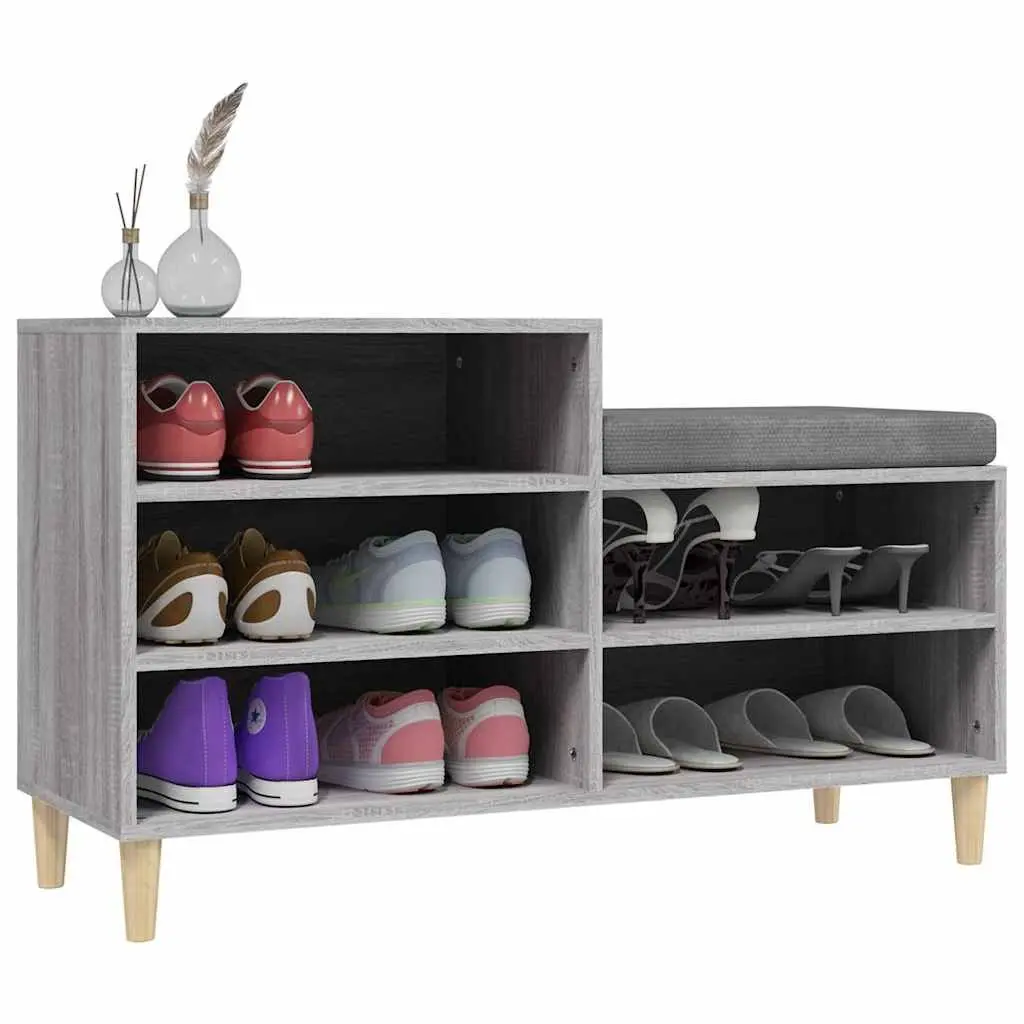 Shoe Cabinet Storage Organiser 102x36x60cm Grey Sonoma Engineered Wood