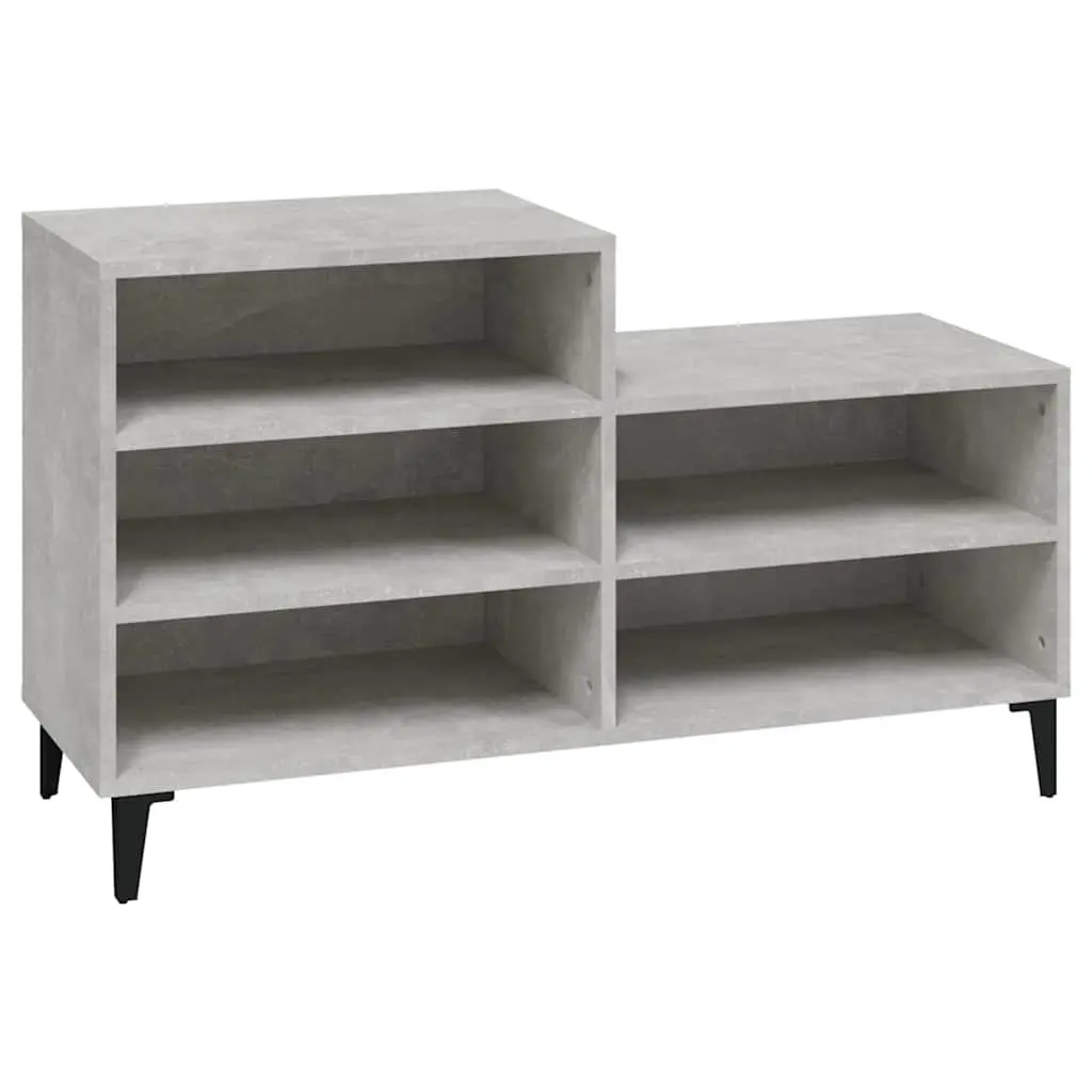 Shoe Cabinet Grey 102x36x60cm Engineered Wood Storage Rack 5 Shelves Organiser