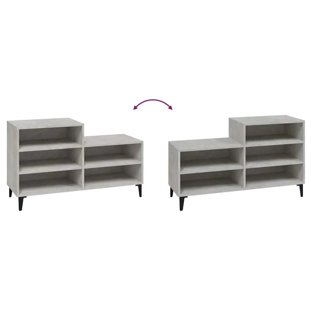 Shoe Cabinet Grey 102x36x60cm Engineered Wood Storage Rack 5 Shelves Organiser
