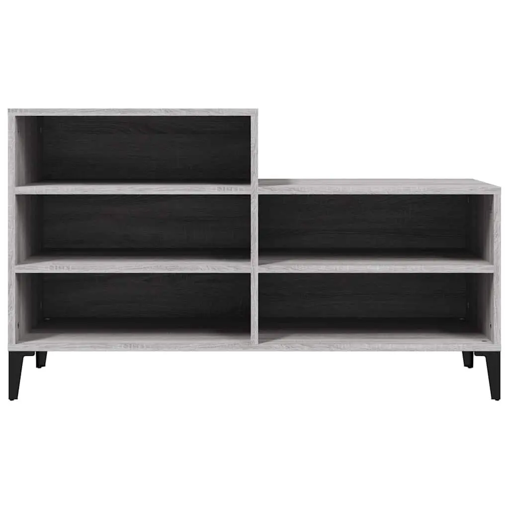 Shoe Cabinet Storage Organiser 5 Shelf Grey Engineered Wood
