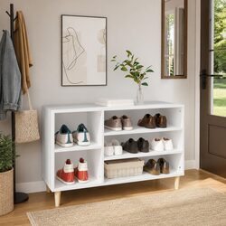 Practical White Shoe Cabinet 102x36x60 cm with Ample Storage