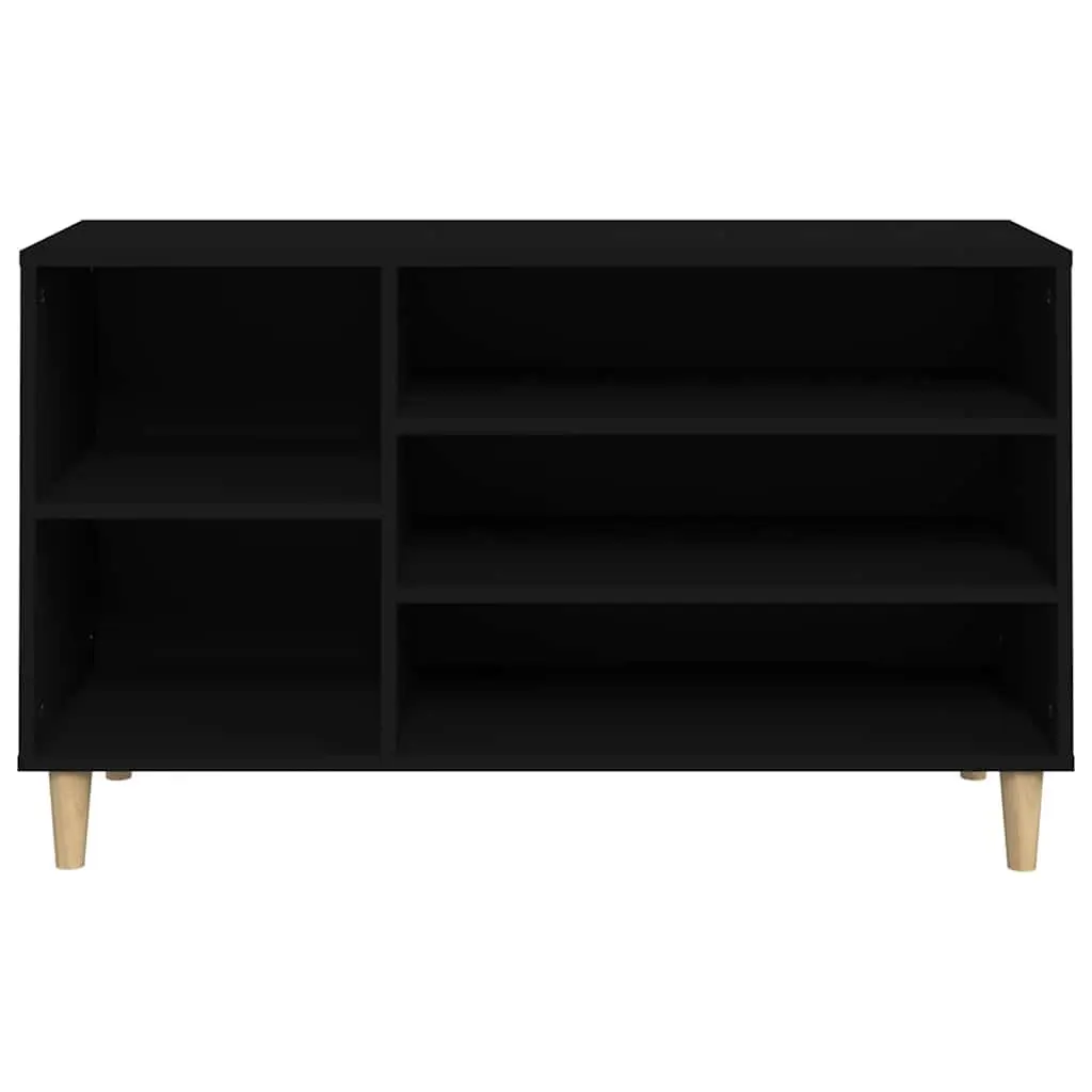 Shoe Cabinet Black Storage Organizer Engineered Wood Entryway Hallway 102W x 36D x 60H cm