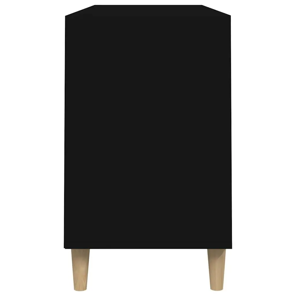 Shoe Cabinet Black Storage Organizer Engineered Wood Entryway Hallway 102W x 36D x 60H cm