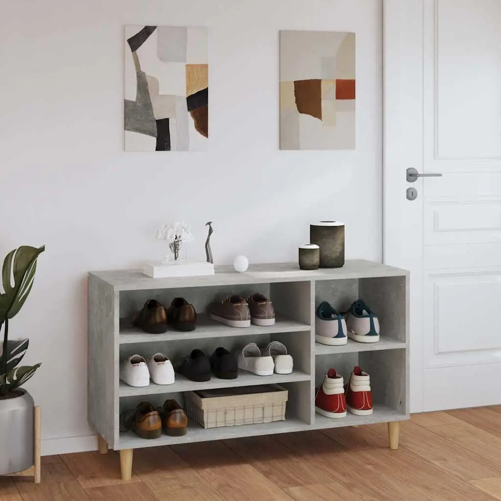 Shoe Organiser Engineered Wood Hall Cabinet Storage Grey 102x36x60cm