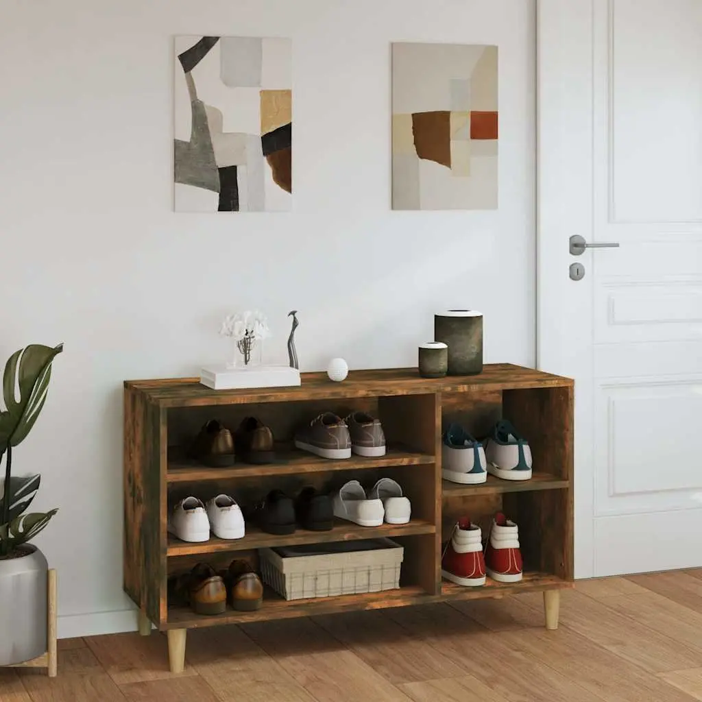 Shoe Cabinet Storage Organiser Brown Engineered Wood 102 x 36 x 60 cm