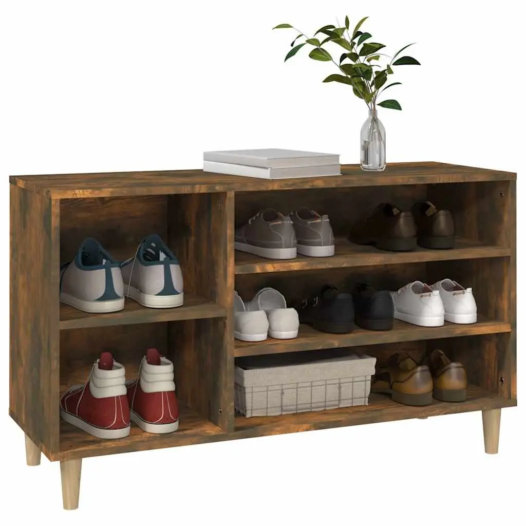 Shoe Cabinet Storage Organiser Brown Engineered Wood 102 x 36 x 60 cm