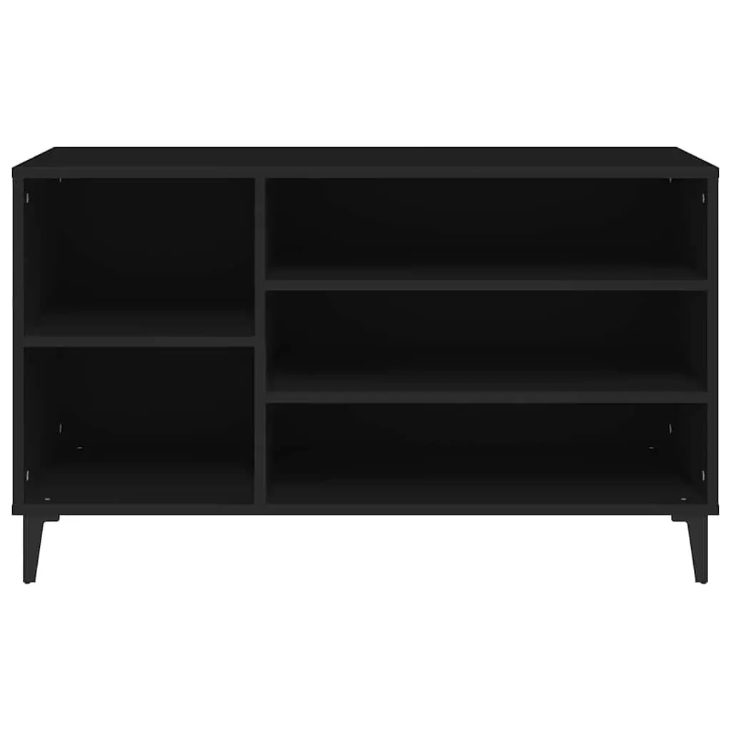 Shoe Cabinet Storage Organiser 102x36x60 cm Black Engineered Wood Hallway