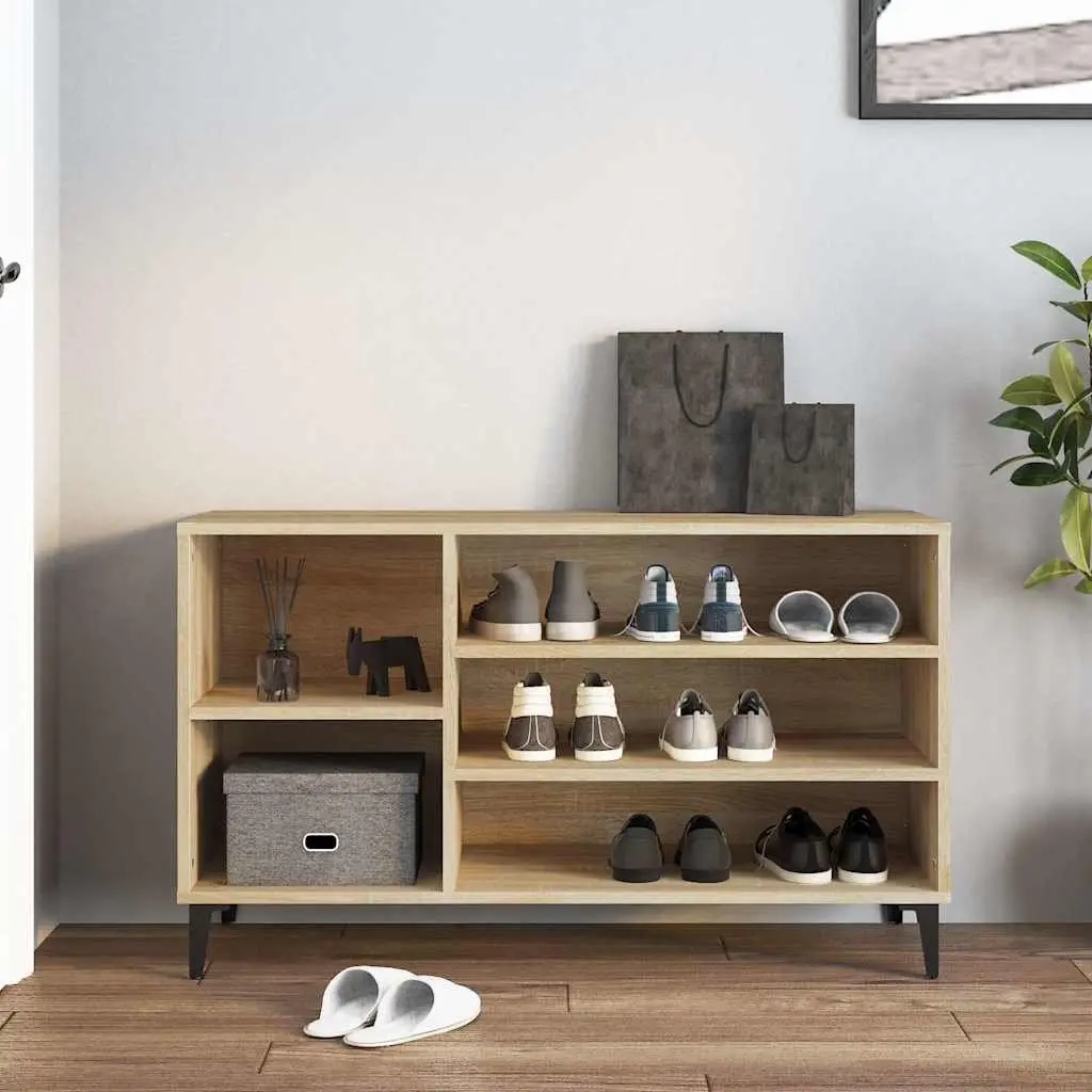 Shoe Cabinet Storage Organiser 102W x 36D x 60H cm Beige Engineered Wood Furniture Unit