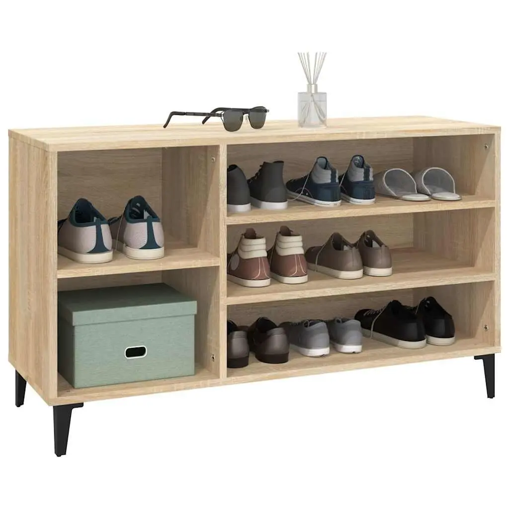 Shoe Cabinet Storage Organiser 102W x 36D x 60H cm Beige Engineered Wood Furniture Unit