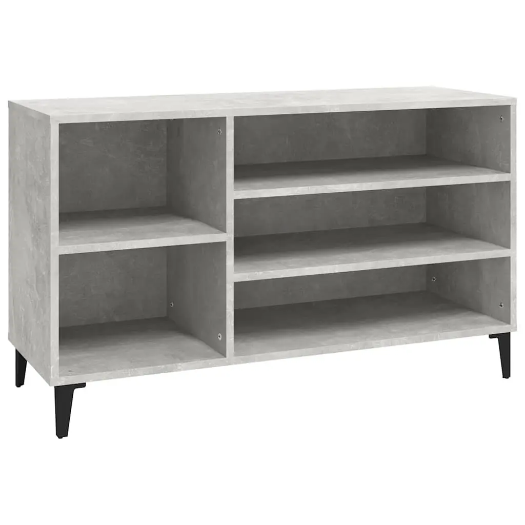 Shoe Cabinet Grey Engineered Wood Storage Organiser 102W x 36D x 60H cm