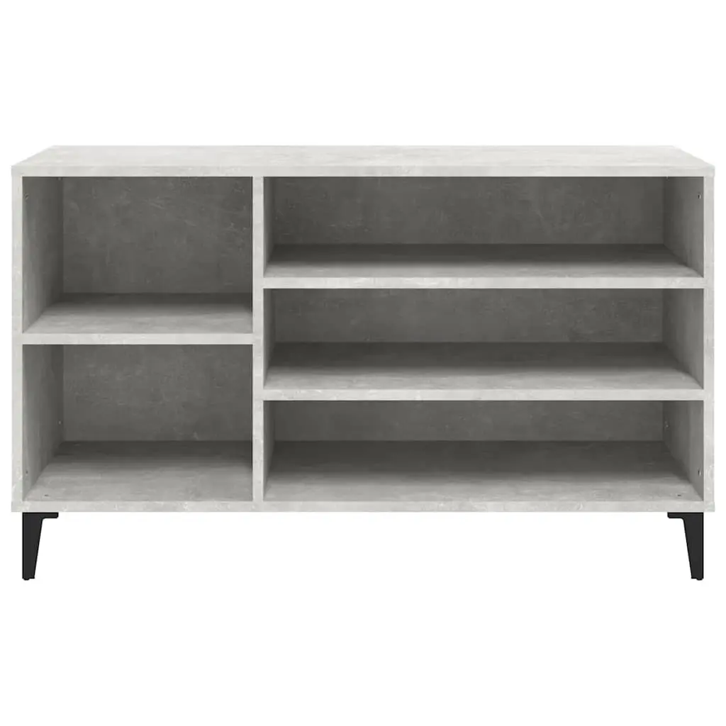 Shoe Cabinet Grey Engineered Wood Storage Organiser 102W x 36D x 60H cm