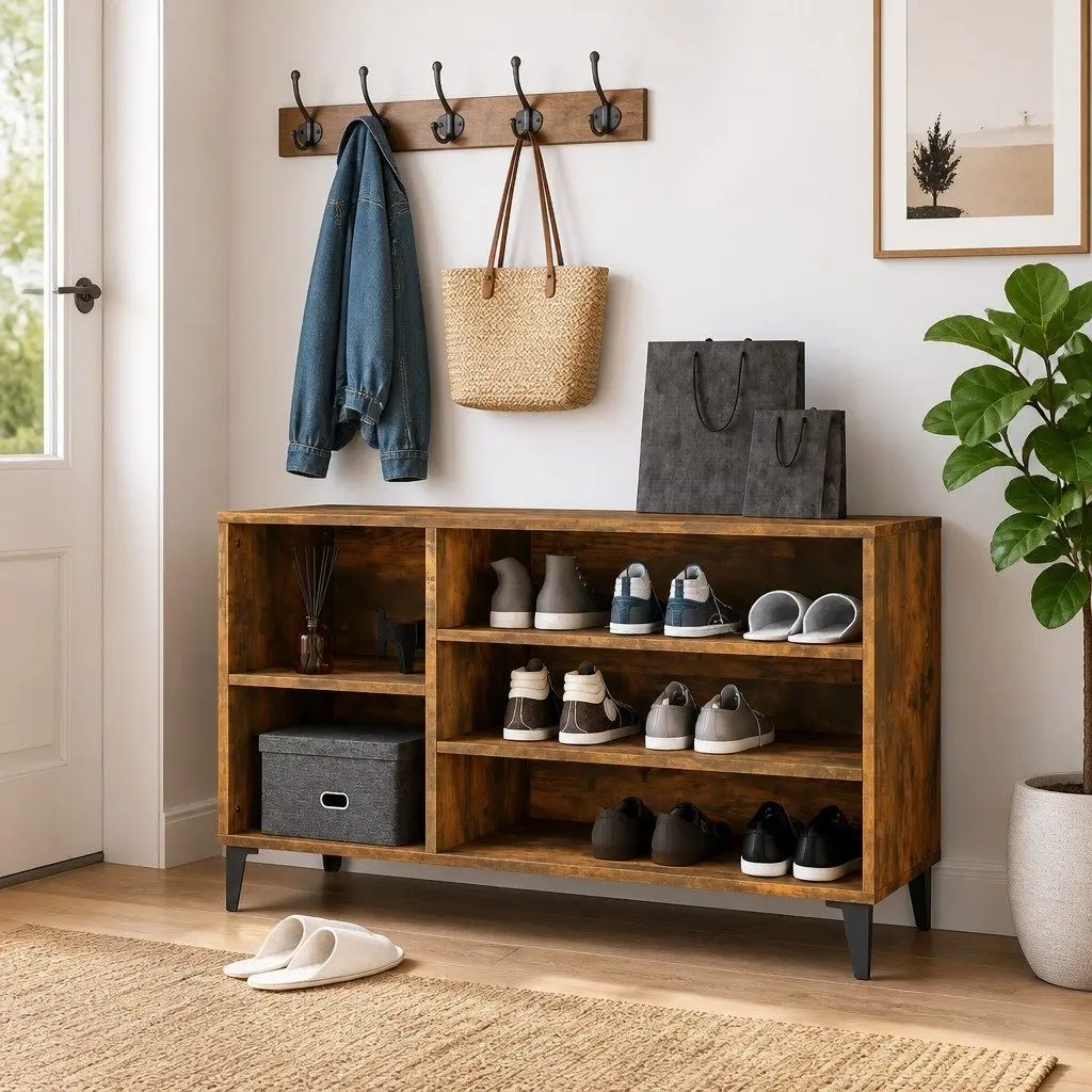 Shoe Cabinet Storage Organiser 102 x 36 x 60 cm Brown Engineered Wood