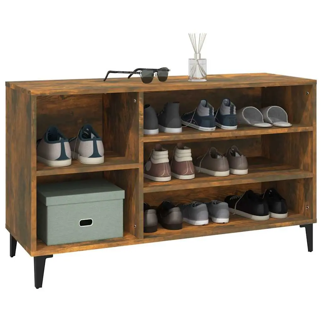 Shoe Cabinet Storage Organiser 102 x 36 x 60 cm Brown Engineered Wood