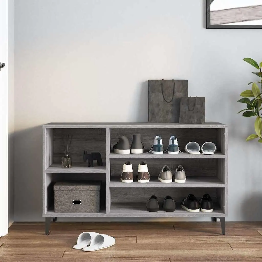 Shoe Cabinet Storage Organiser 102W x 36D x 60H cm Grey Sonoma Engineered Wood