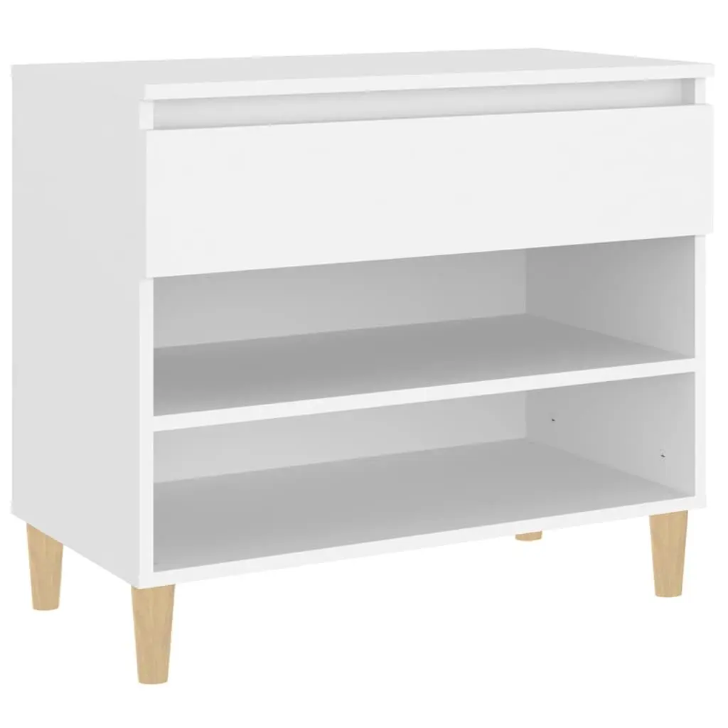 Shoe Cabinet Storage Organiser 70x36x60 cm White Engineered Wood Hall Furniture