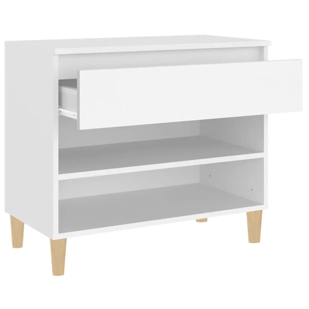 Shoe Cabinet Storage Organiser 70x36x60 cm White Engineered Wood Hall Furniture
